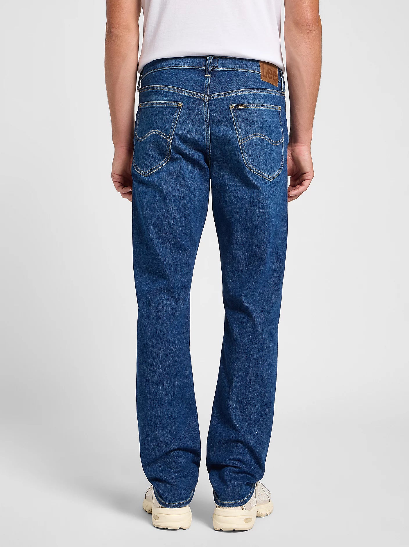 daren zip lee leejeans denim regular fit raka jeans mojo stretch bomull dragkedja