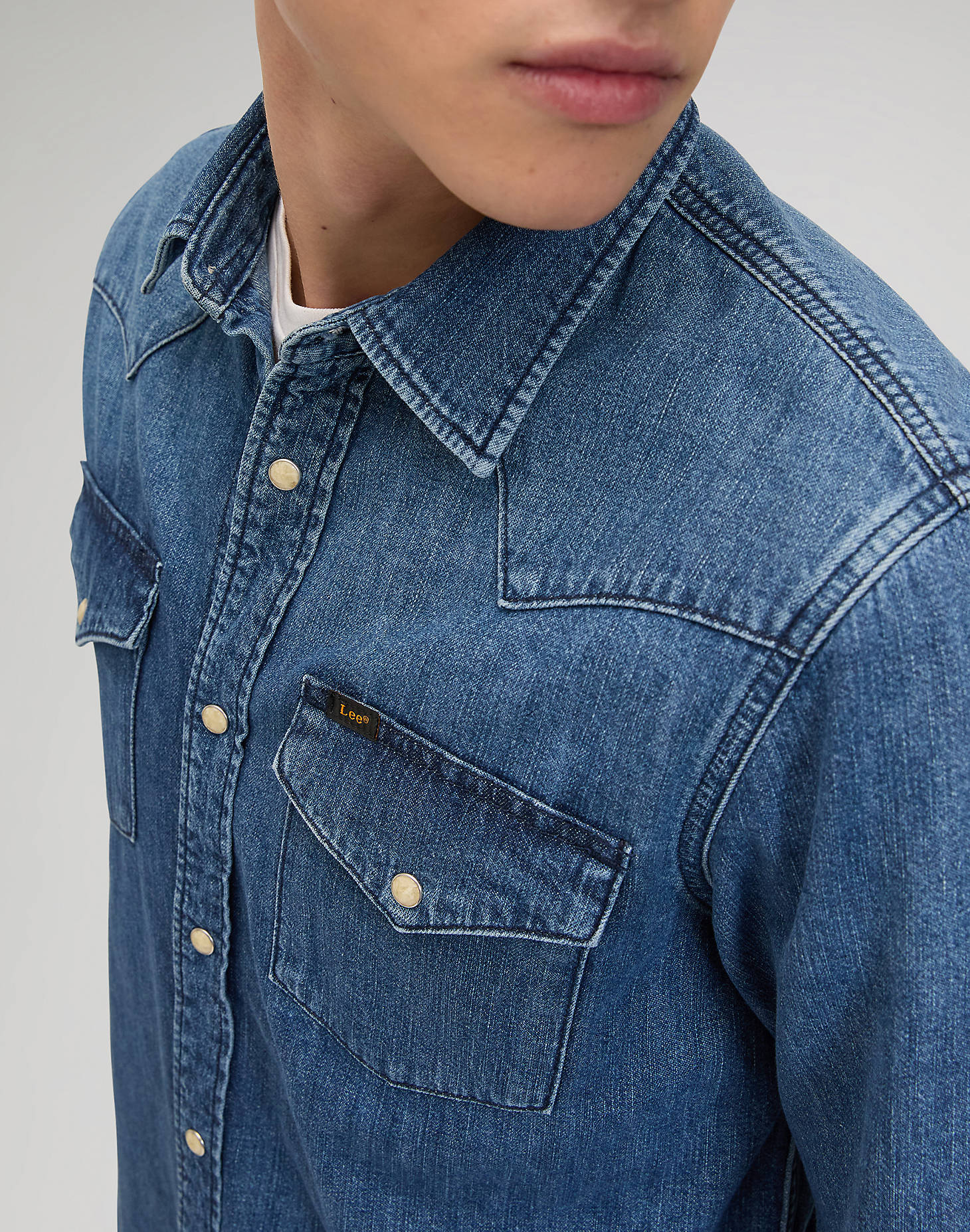 skjorta jeansskjorta regular western shirt brookside lee leejeans denim shirt