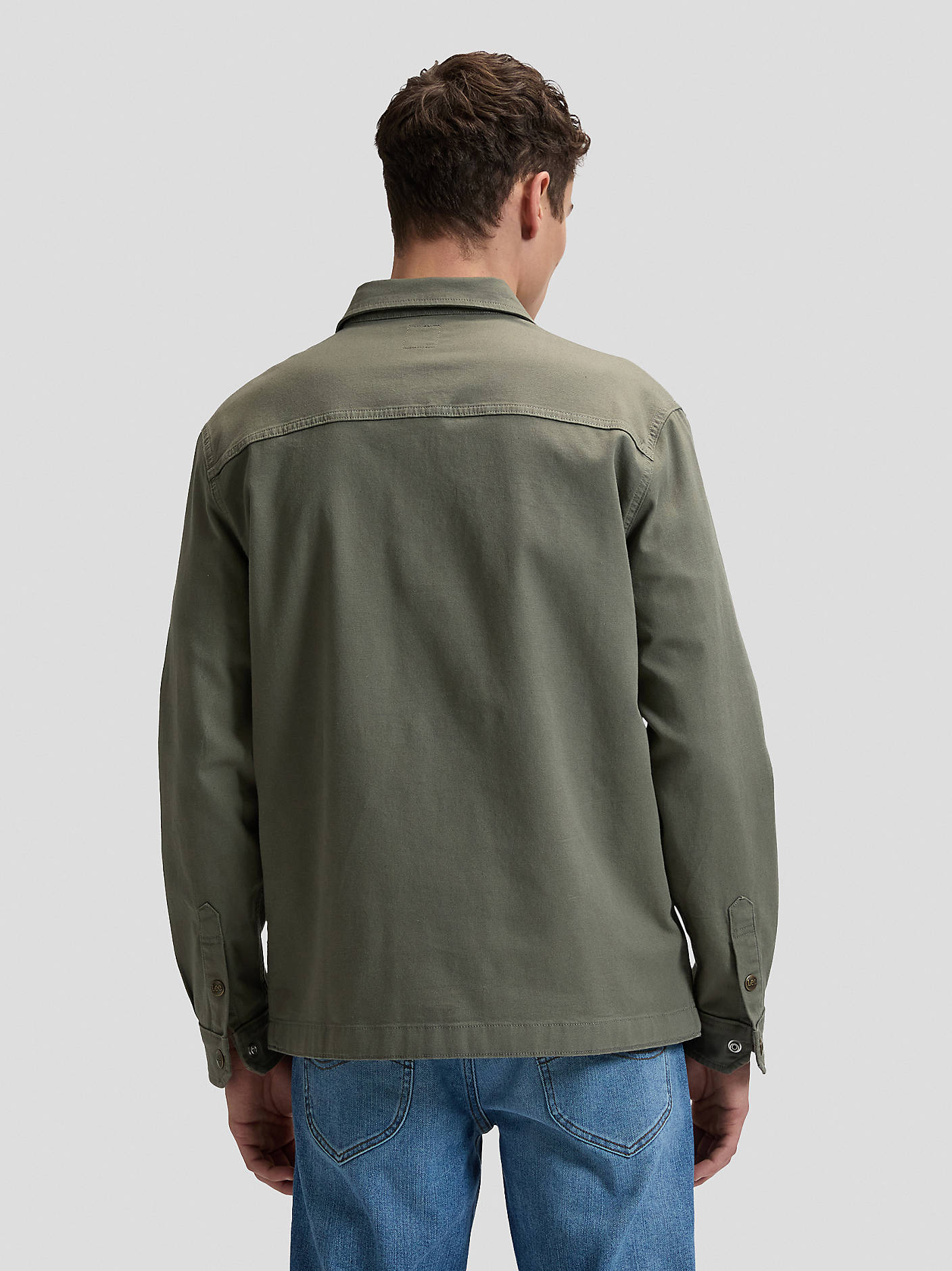 overshirt lee leejeans 2 pocket overshirt överskjorta jacka jacket lichen olive green grön