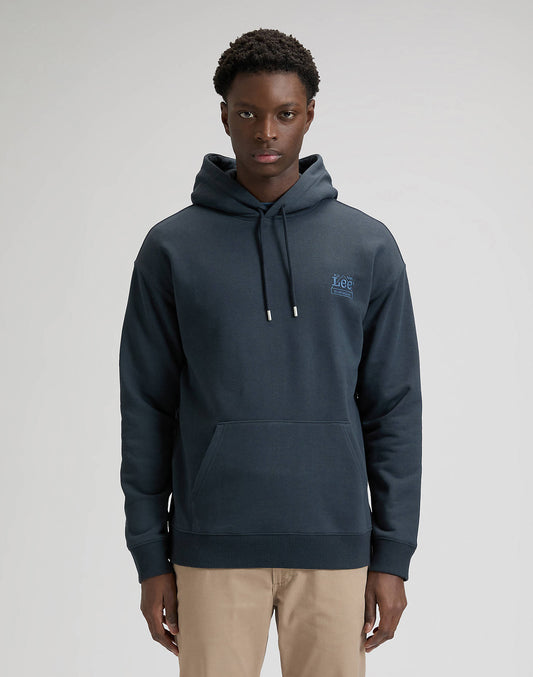 hoodie tröja lee leejeans workwear relaxed essential hoodie rebel navy blue blå