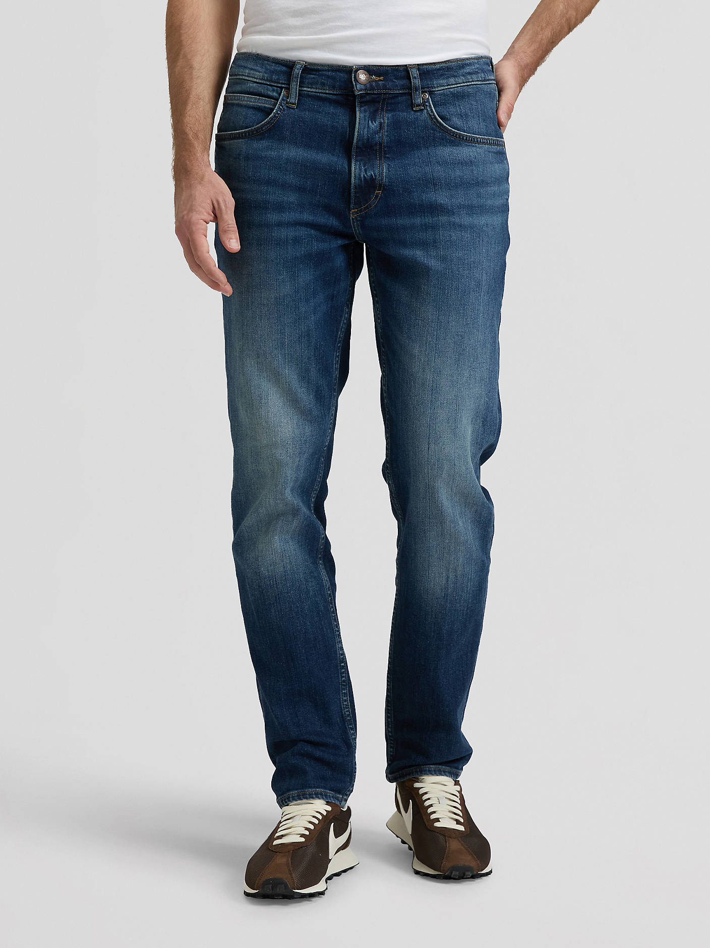 jeans lee leejeans denim jeans david rusty rivet regular tapered stretch
