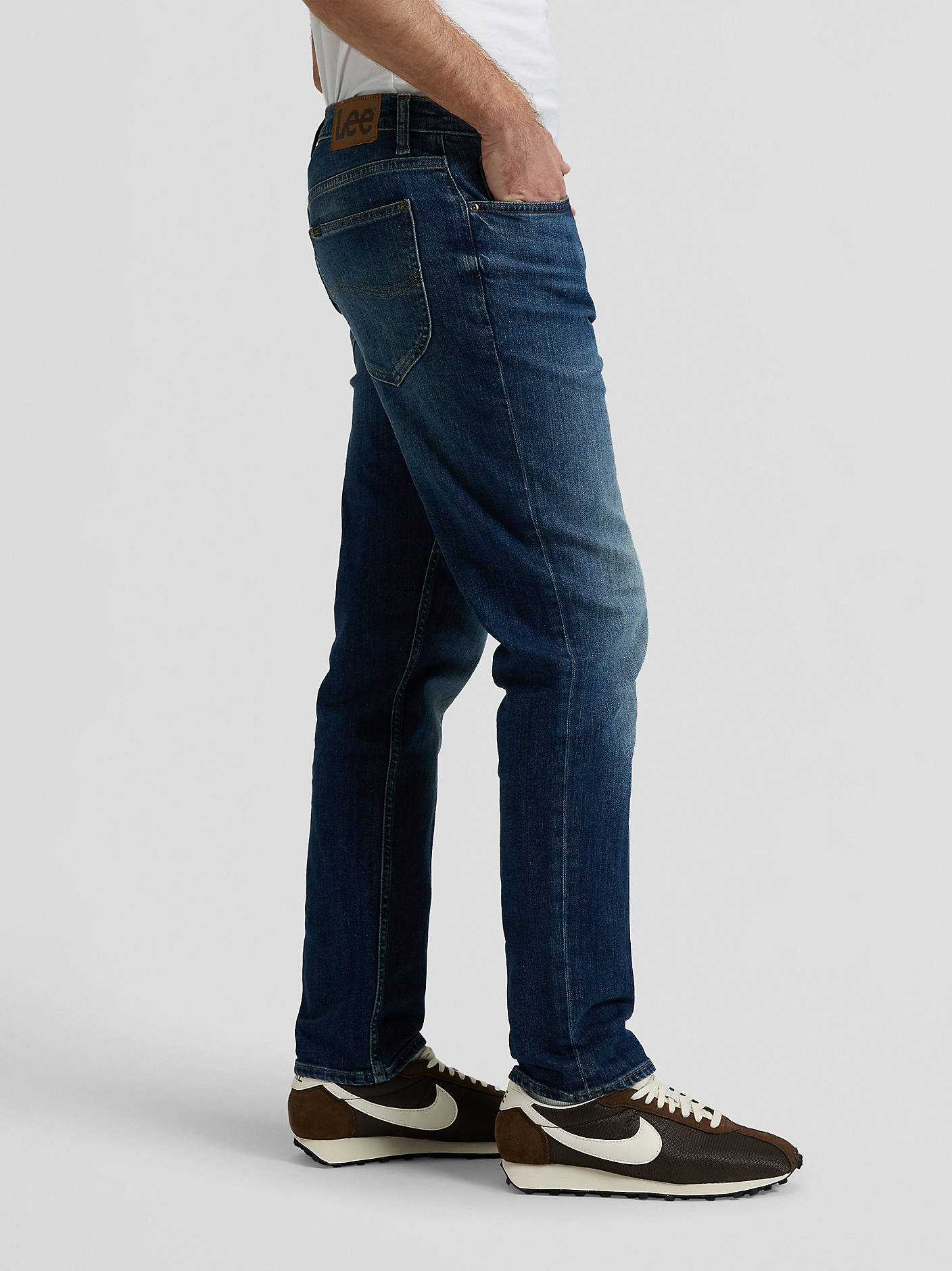 jeans lee leejeans denim jeans david rusty rivet regular tapered stretch