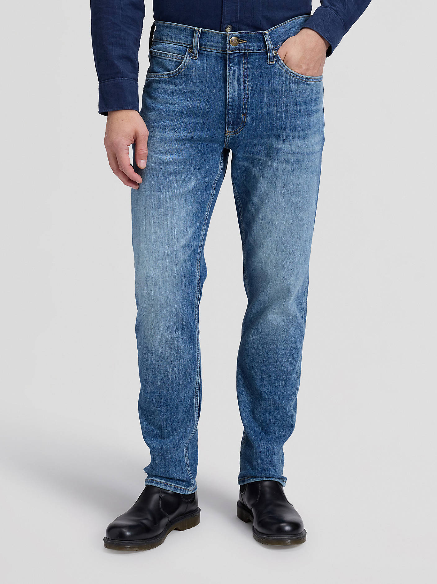 jeans lee leejeans david tapered regular lowland stretch denim fri frakt stenungsund