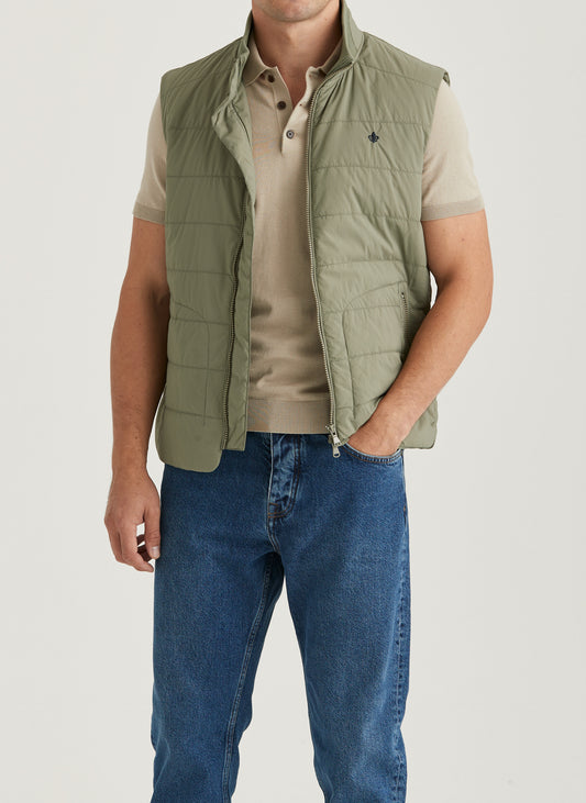 väst morris lewis vest green grön dragkedja