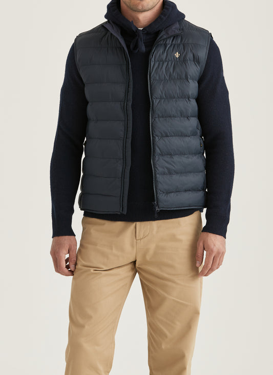väst morris norfolk liner vest lättviktsväst  blue navy blå