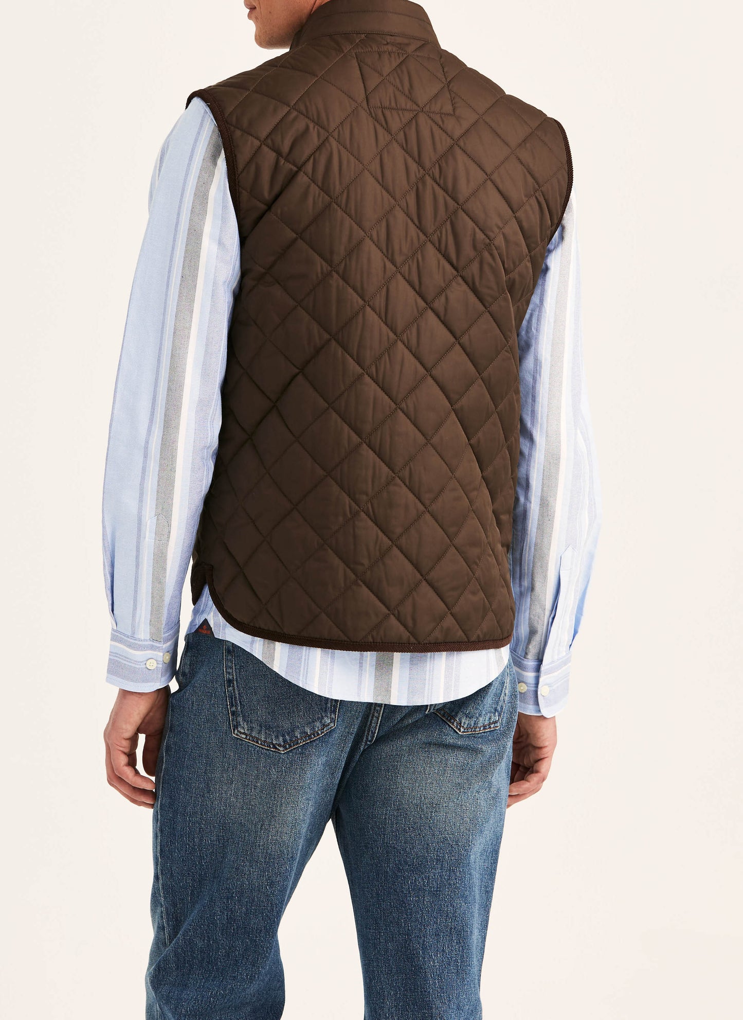 väst ted quilted vest morris khaki brown brun fri frakt stenungsund
