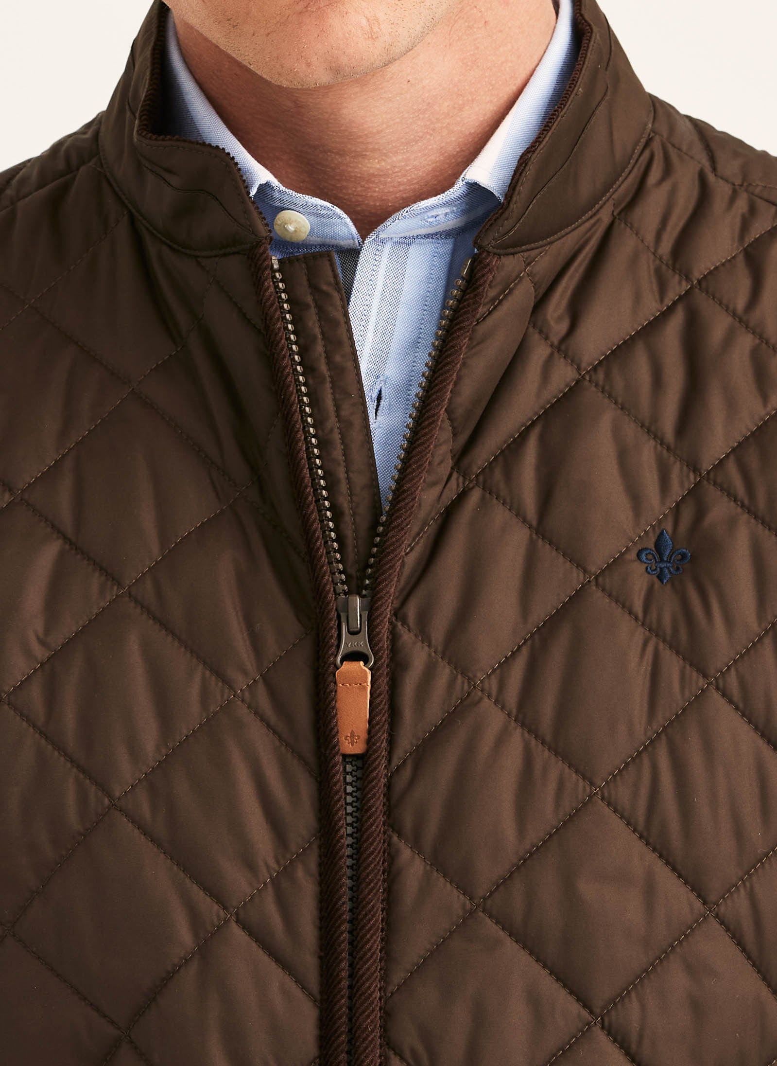väst ted quilted vest morris khaki brown brun fri frakt stenungsund