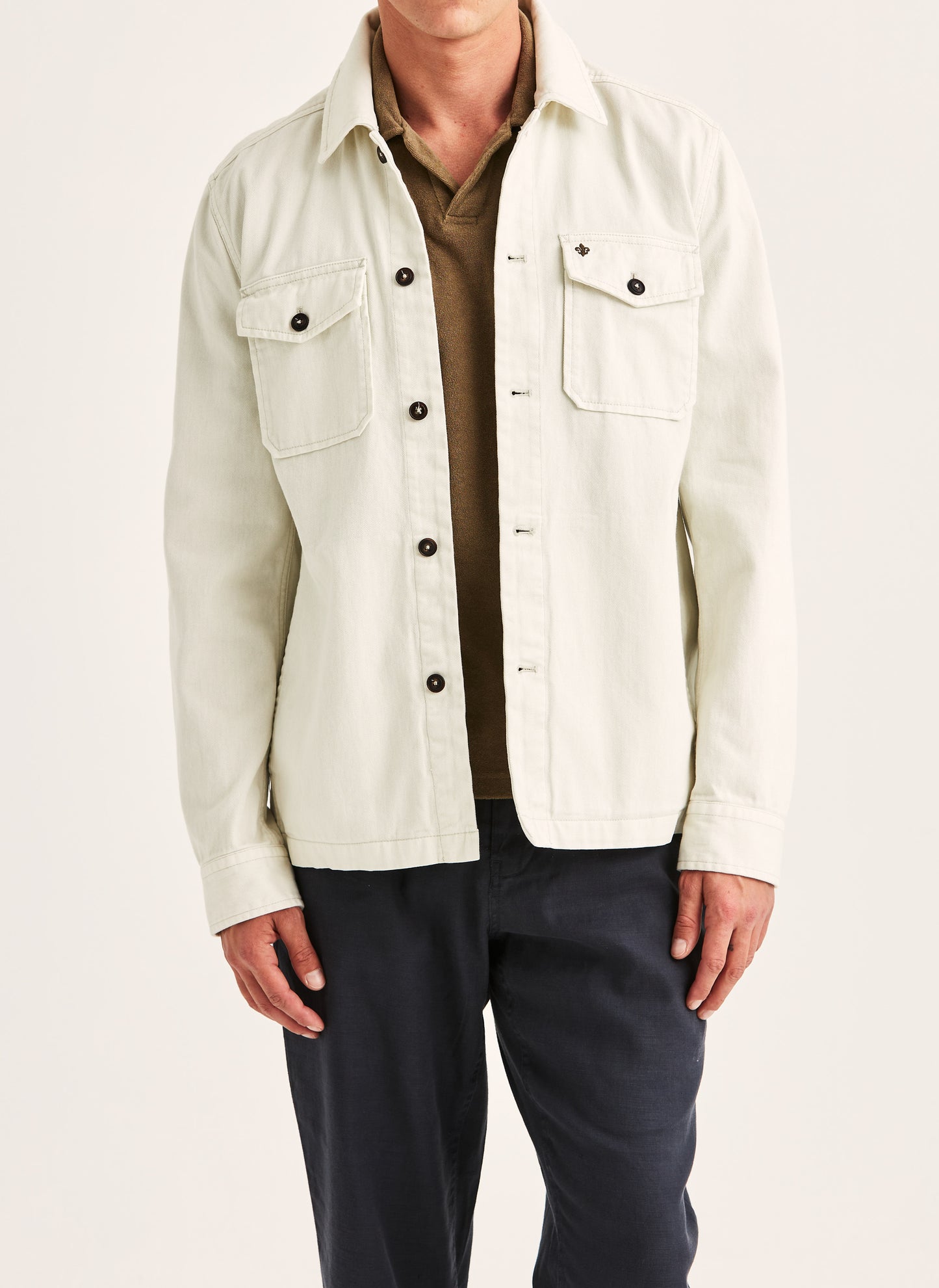 overshirt alain twill shirt jacket Morris jacka överskjorta offwhite vit beige