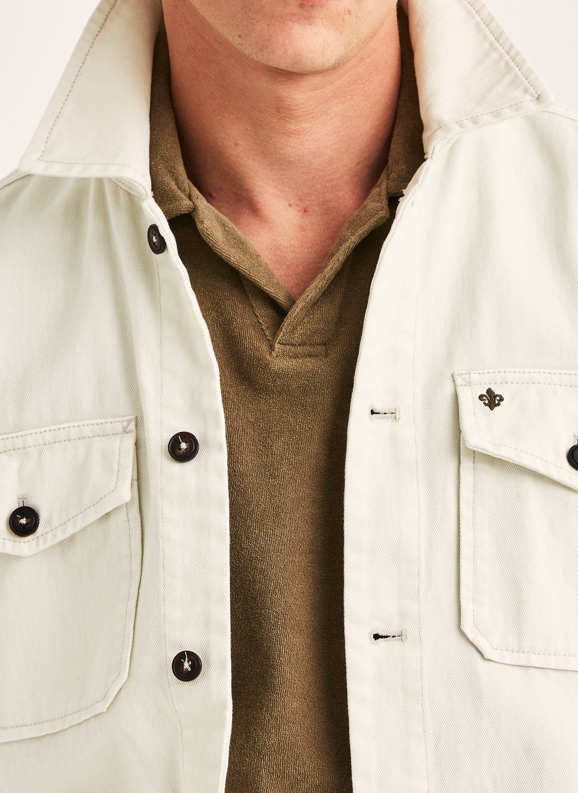 overshirt alain twill shirt jacket Morris jacka överskjorta offwhite vit beige
