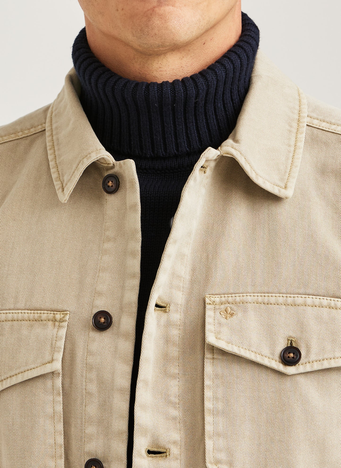 overshirt allan twill shirt jacket Morris jacka överskjorta offwhite vit beige