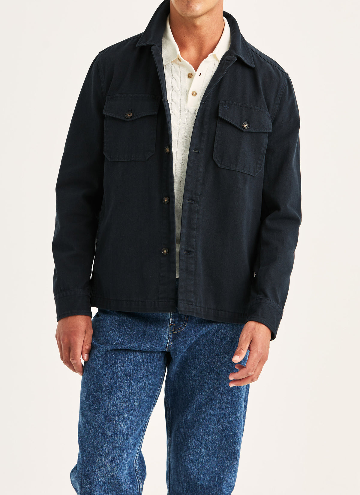 overshirt alain twill shirt jacket Morris jacka överskjorta old blue navy blå fri frakt stenungsund