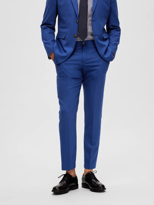 byxor kostym byxor selected homme neil trousers suitpants pants stretch blue depths blue blå