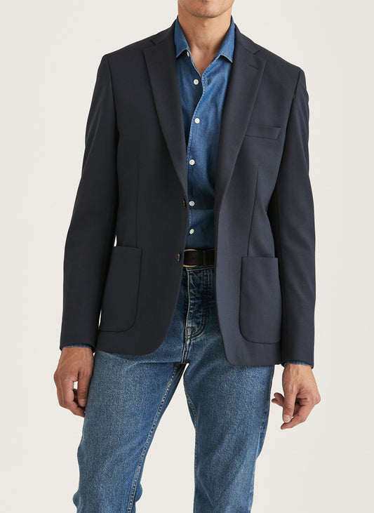 kavaj blazer morris soft jersey blazer stretch navy blue blå
