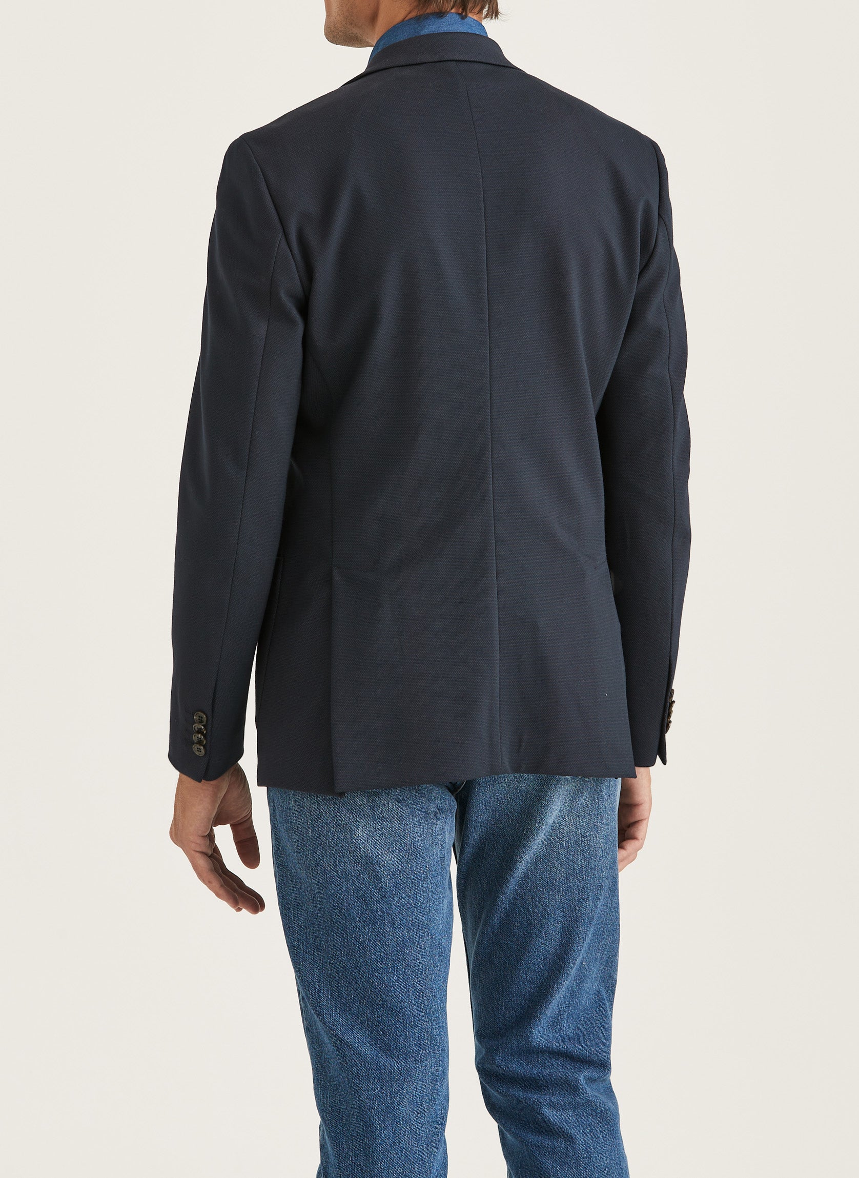kavaj blazer morris soft jersey blazer stretch navy blue blå