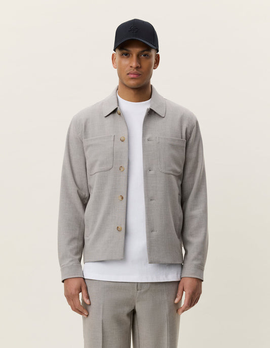overshirt les deux mini check hybrid jacket överskjorta jacka bungee cor brown brun grå grey stenungsund