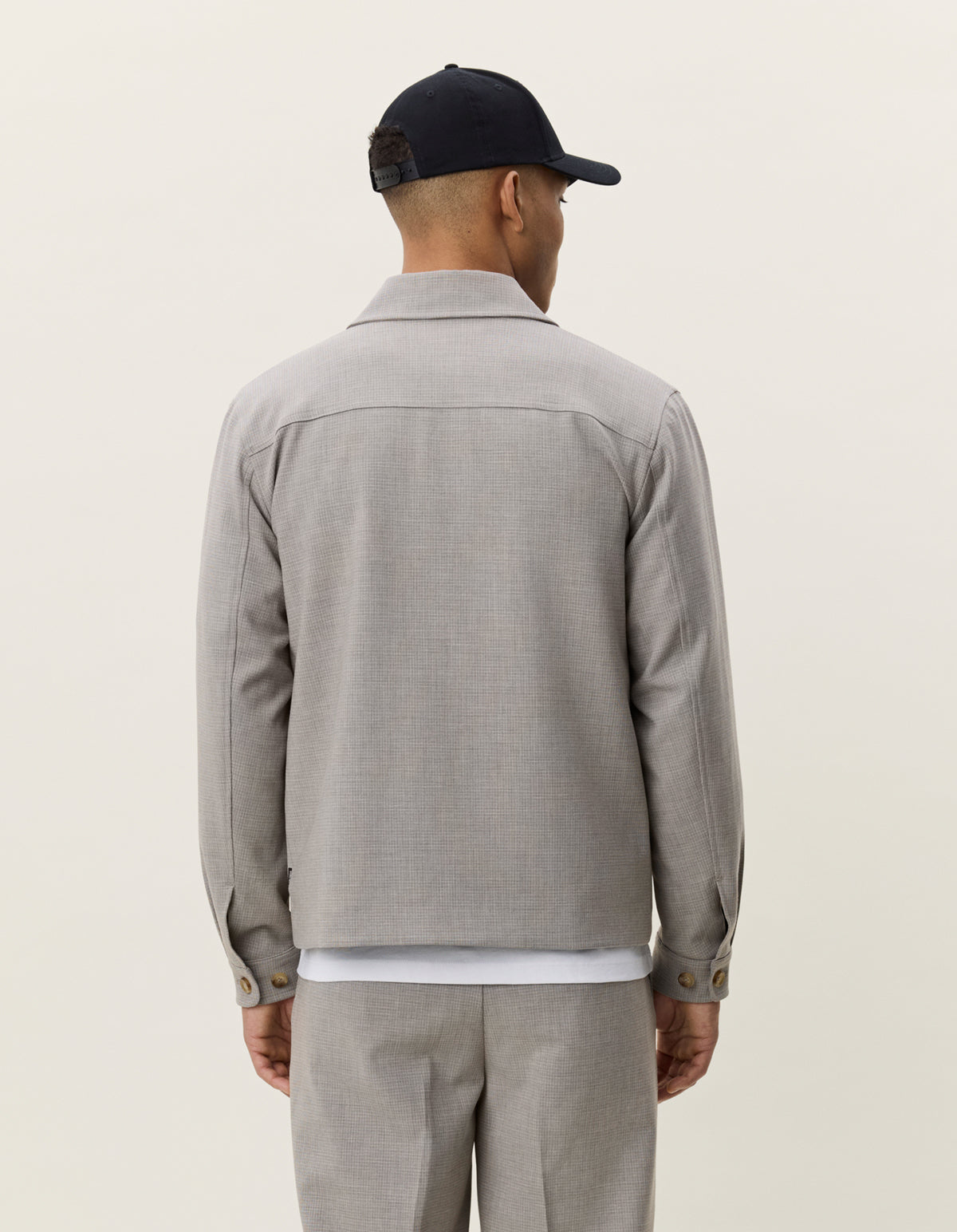 overshirt les deux mini check hybrid jacket överskjorta jacka bungee cor brown brun grå grey stenungsund