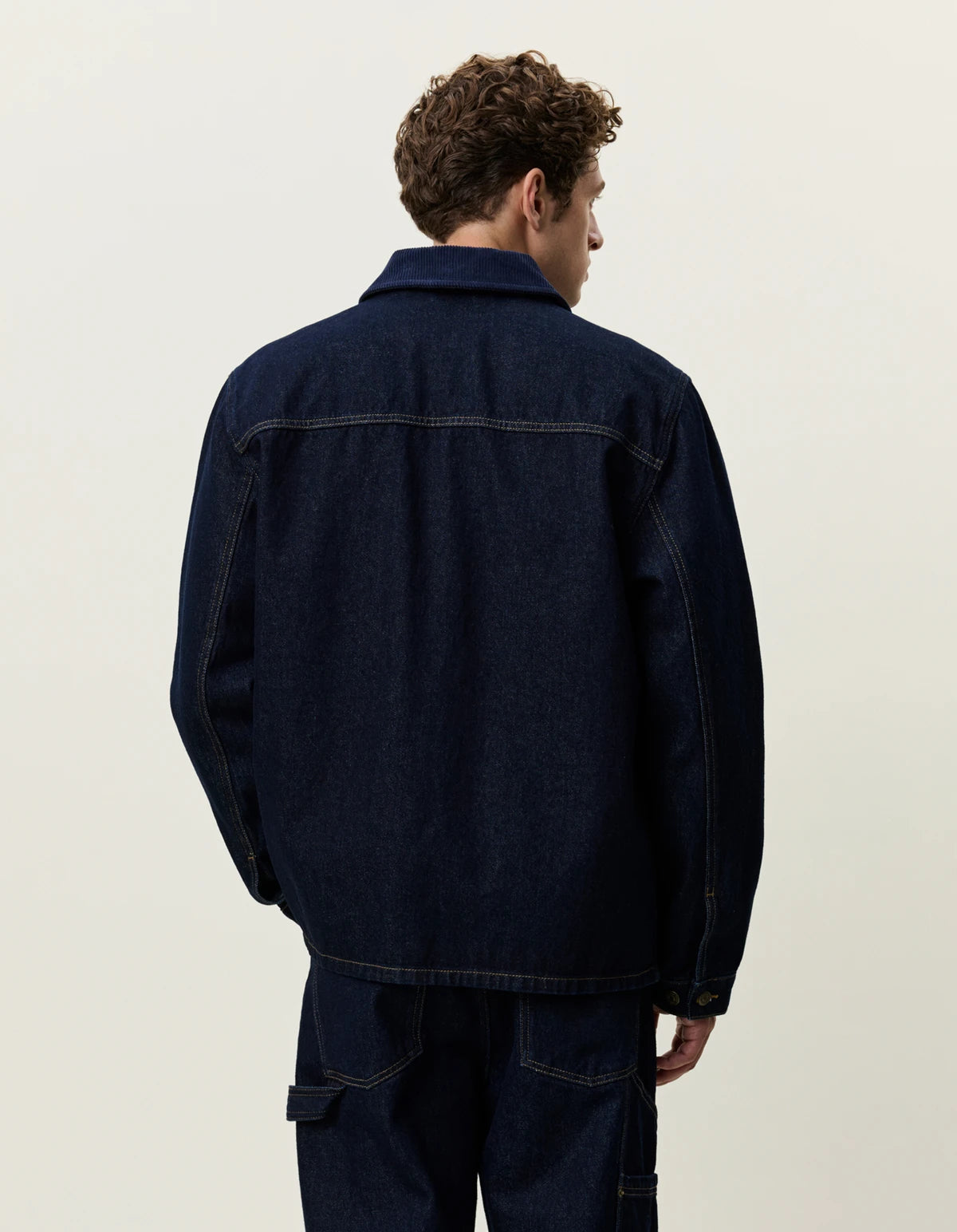 overshirt jacka les deux denim utility jacket jeans jacka denim jacket bomull dark blue night fri frakt stenungsund