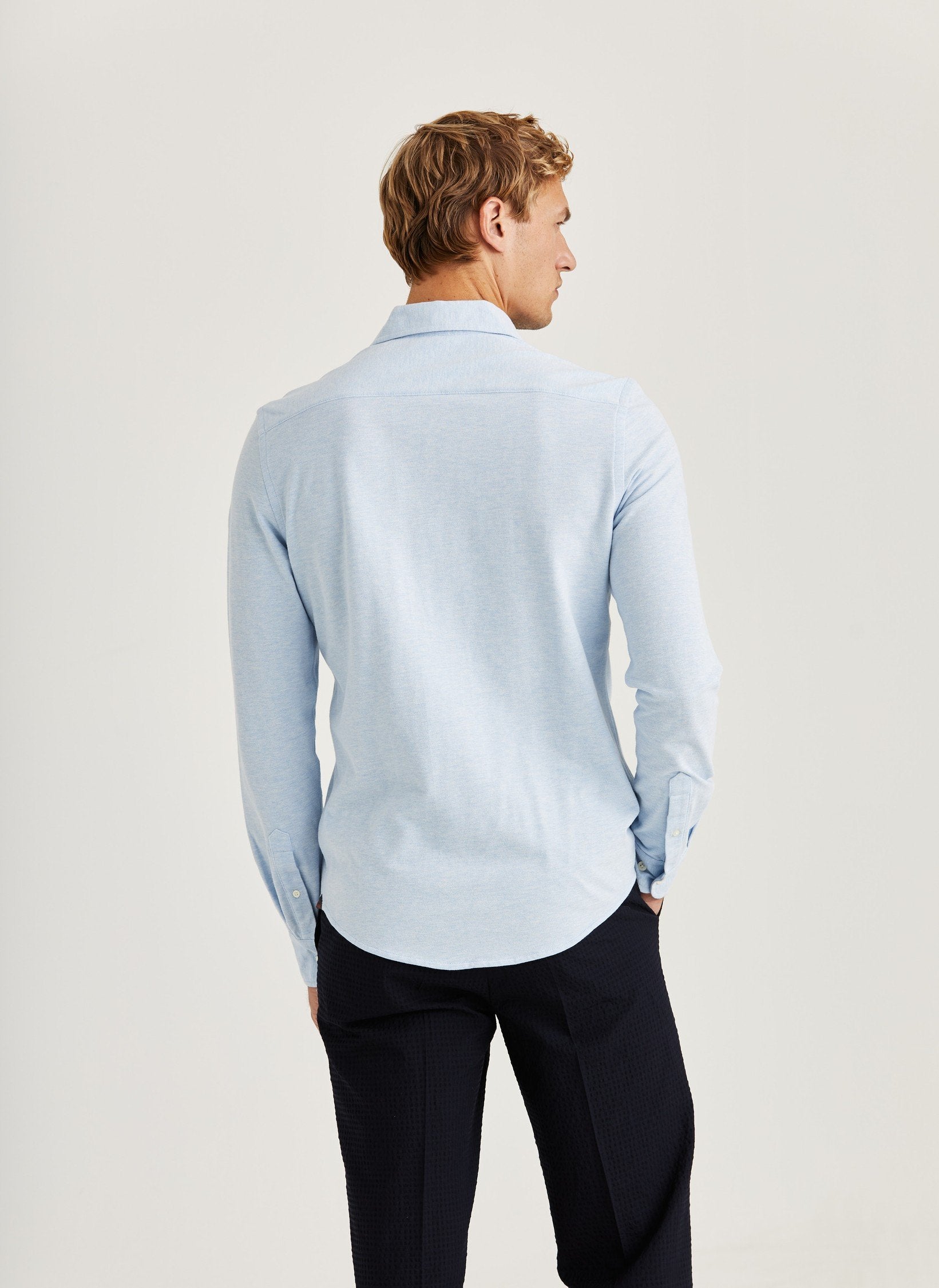 skjorta shirt morris camden pique shirt light blue blå burron down