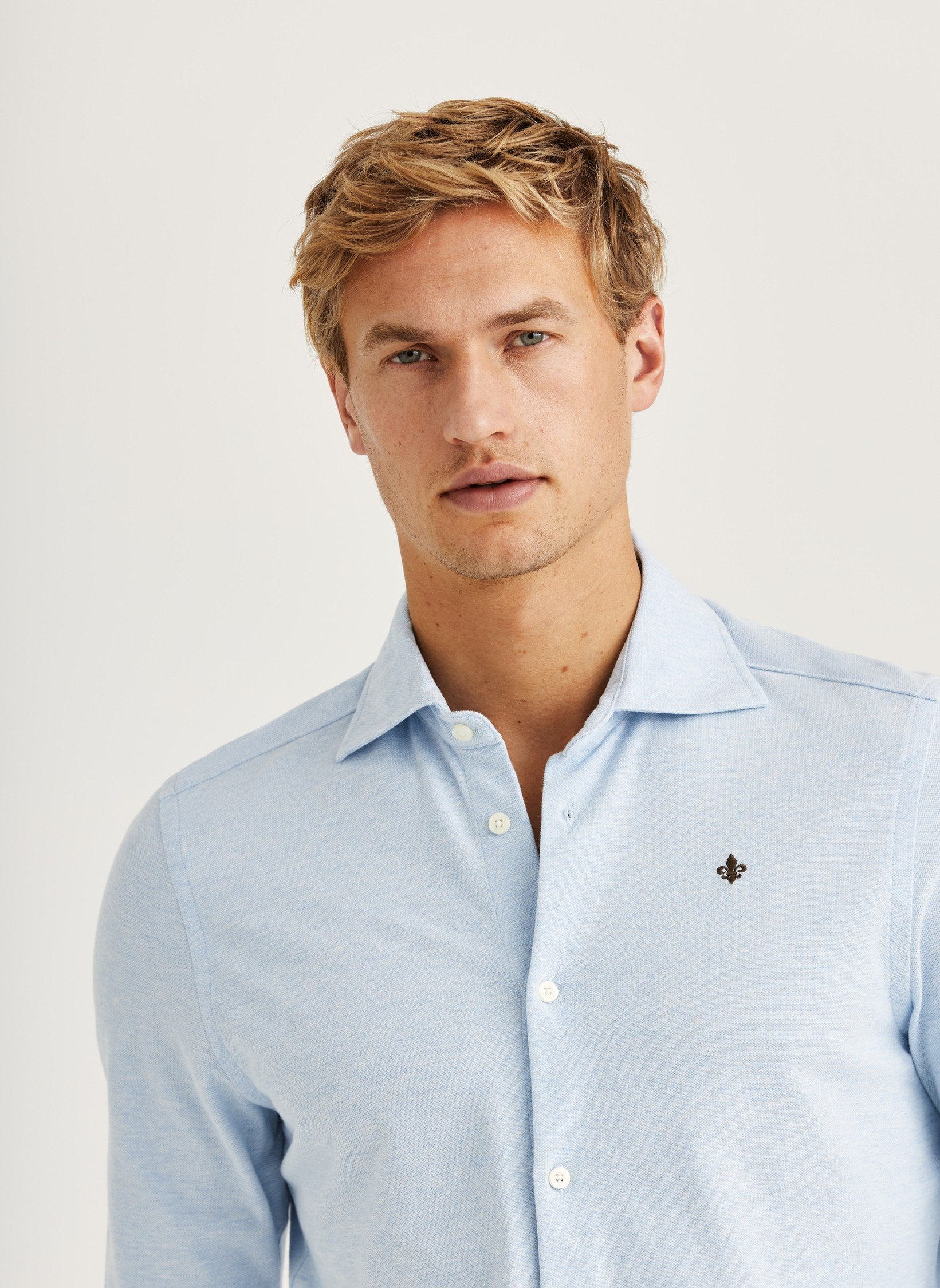 skjorta shirt morris camden pique shirt light blue blå burron down