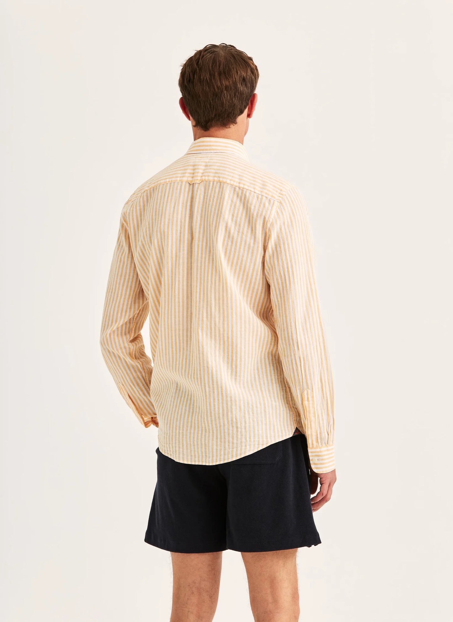 skjorta shirt morris douglas linen stripe shirt linne linneskjorta linen shirt linne skjorta orange sommarskjorta
