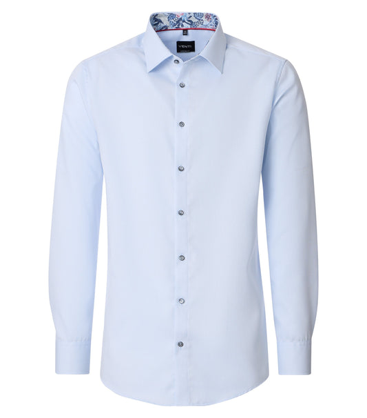 skjorta shirt venti modern fit regular fit ljus blå light blue contrast pattern kontrast tyg blommor flowers