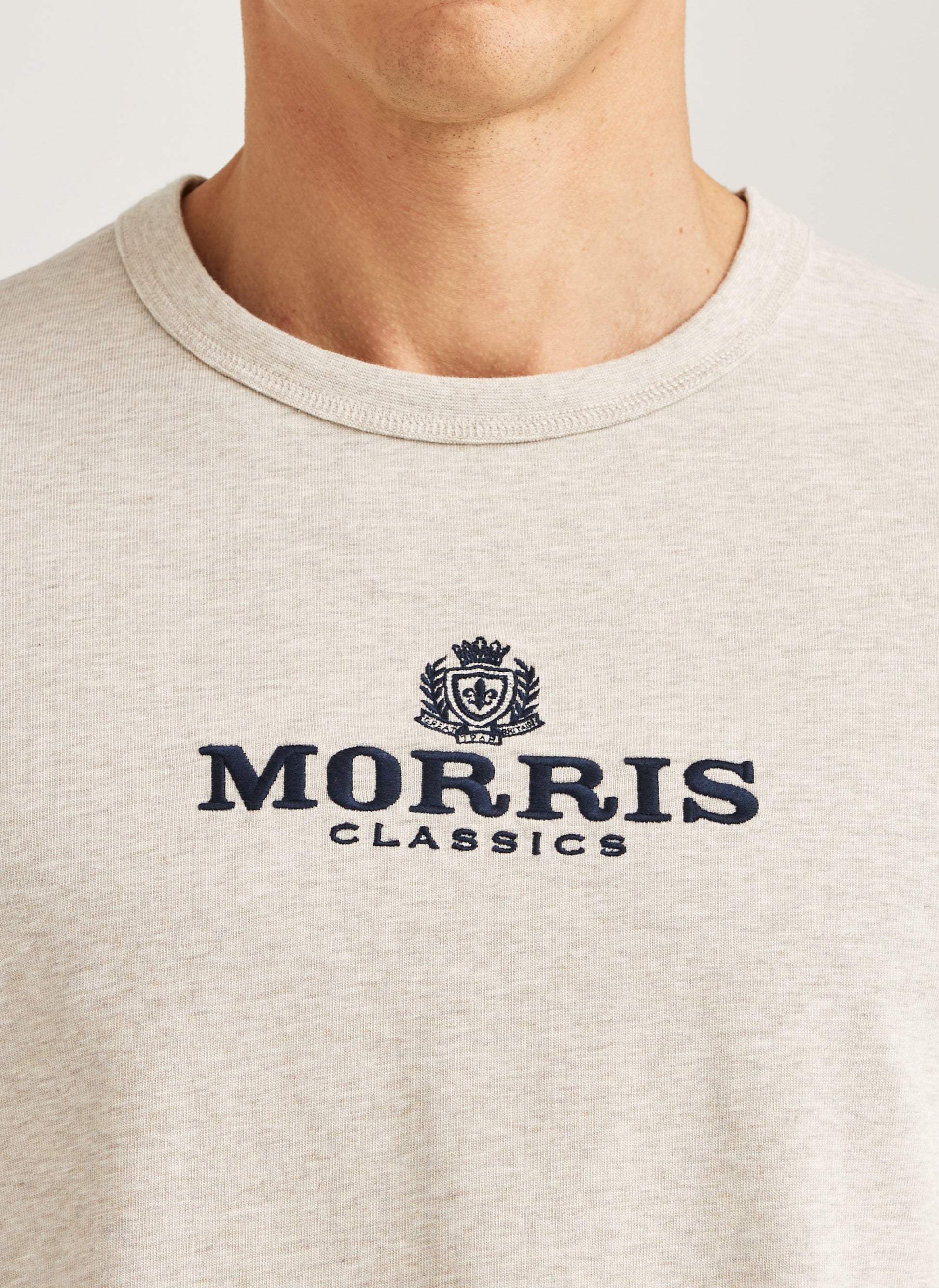 t-shirt tee morris brian tee bomull jersey logo khaki sand beige fri frakt stenungsund