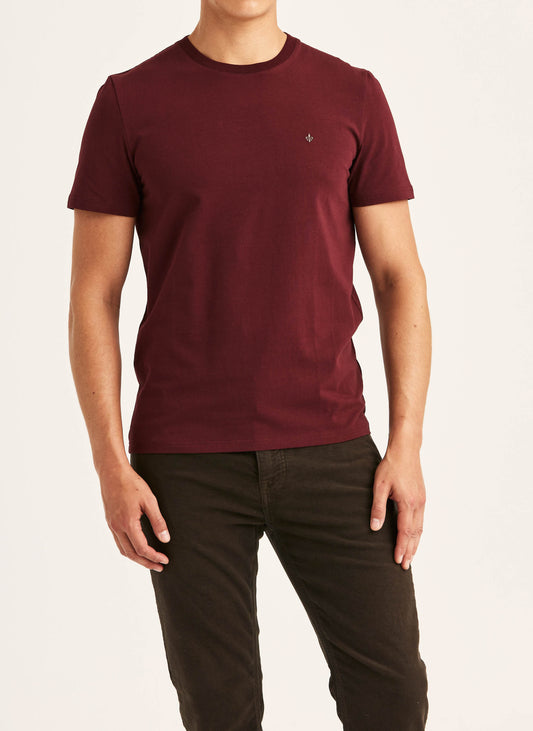 t-shirt tee morris james tee bomull stretch wine red vinröd röd fri frakt stenungsund