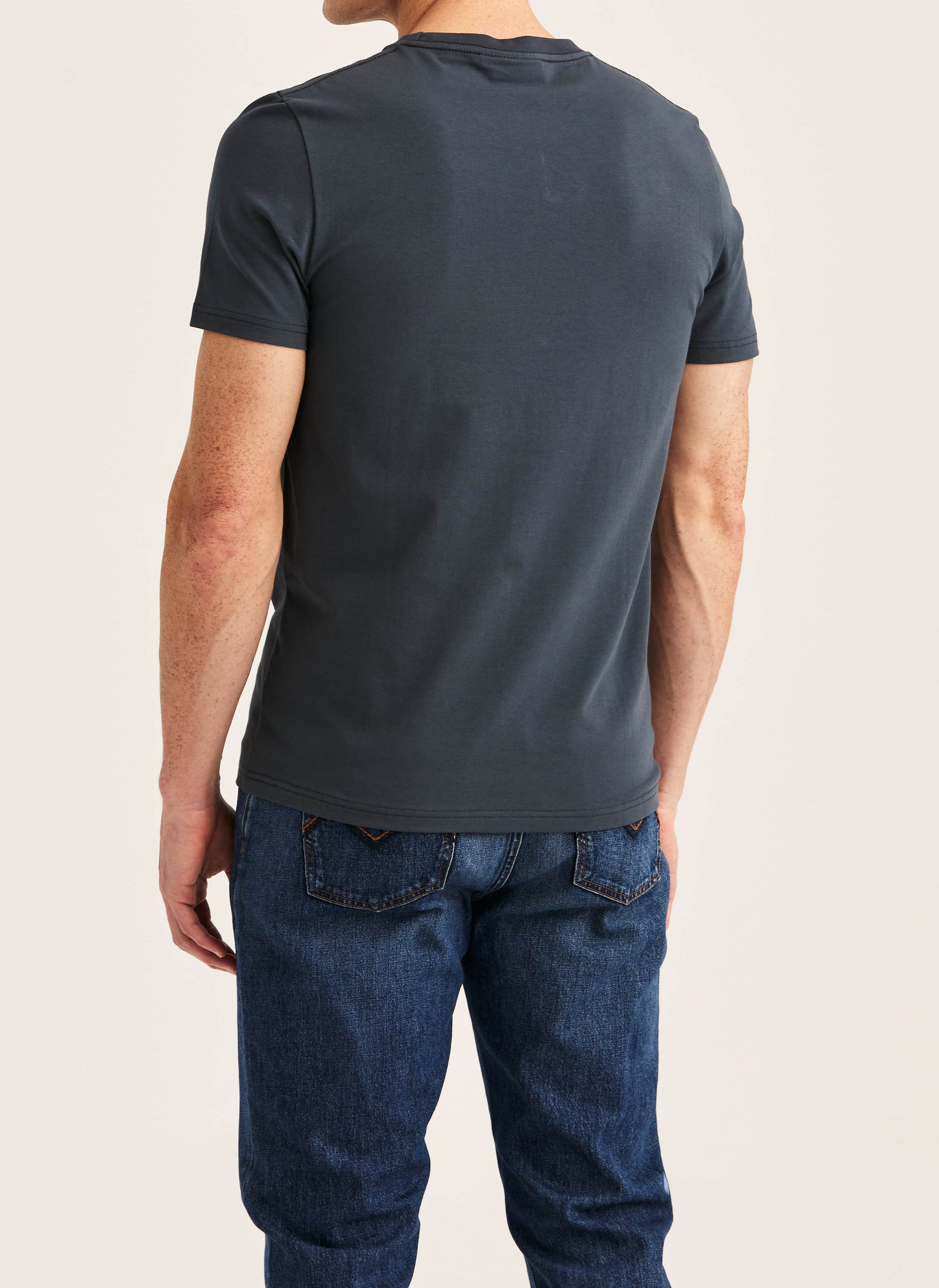 t-shirt tee morris james tee bomull stretch grey grå fri frakt stenungsund