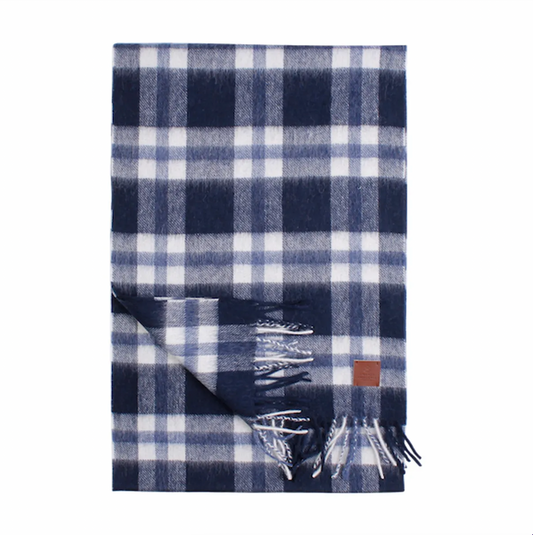 Merino Black Scarf Navy