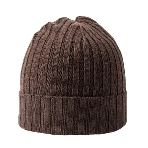 mössa knitted beanie amanda christensen brown brun vinter mössa