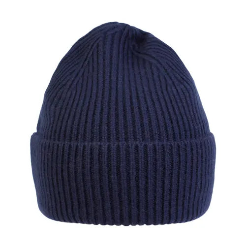 mössa beanie vinter mössa amanda christensen navy blå blue ribbad