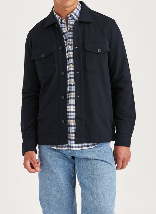 overshirt överskjorta morris andrew jersey stretch spandex old blue blå navy