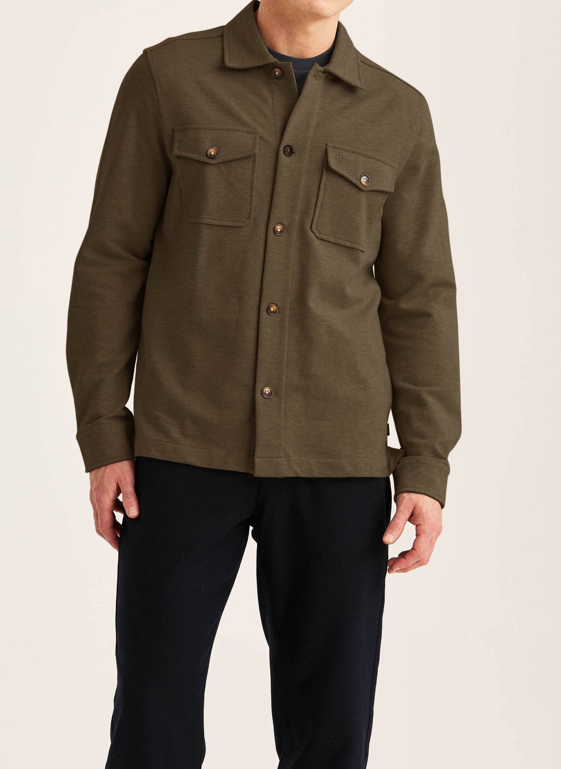 overshirt morris andrew jersey overshirt överskjorta stretch olive green grön fri frakt stenungsund