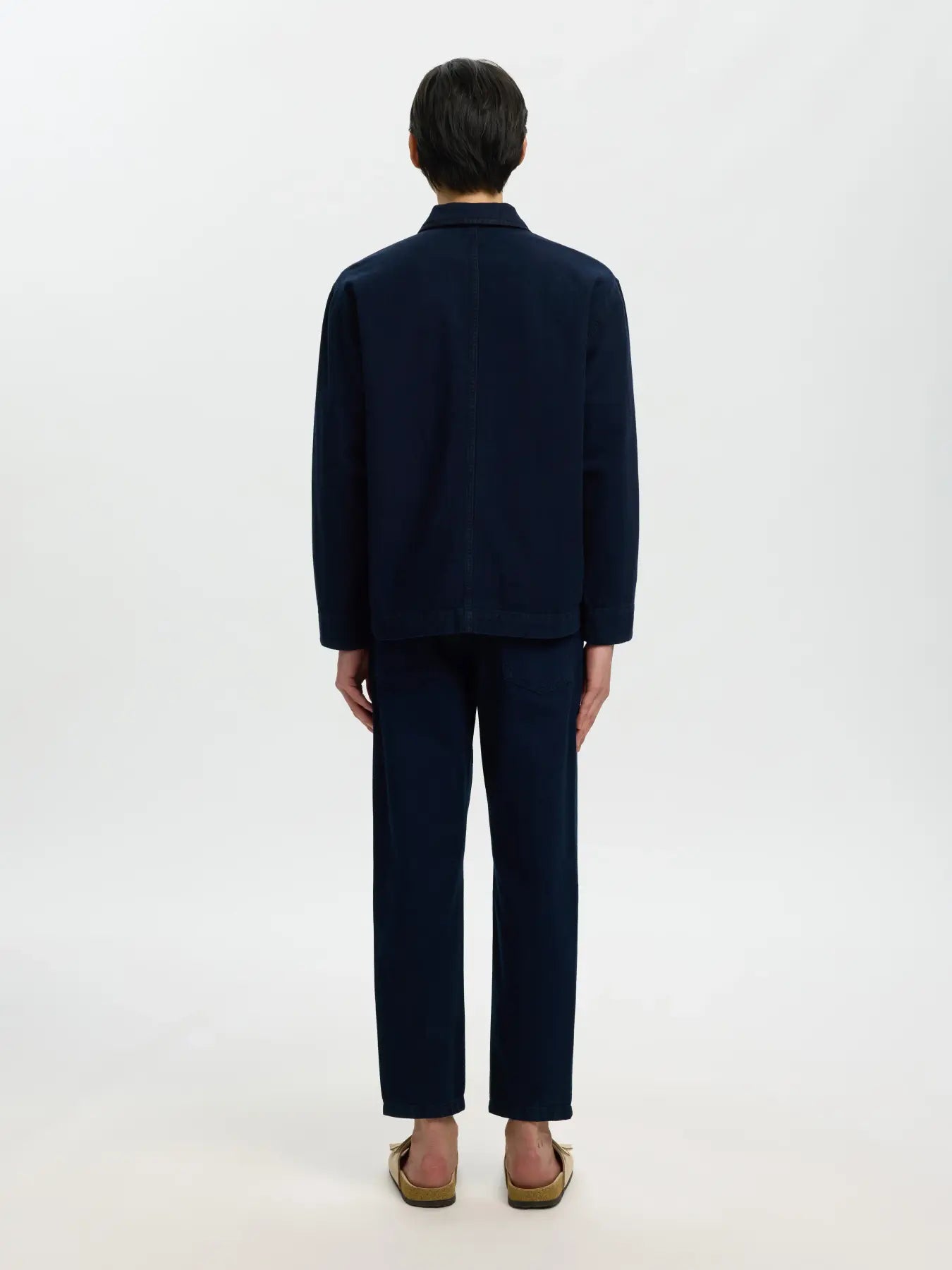 overshirt selected homme överskjorta relaxed paz db 803 denim overshirt dark blue denim navy blå
