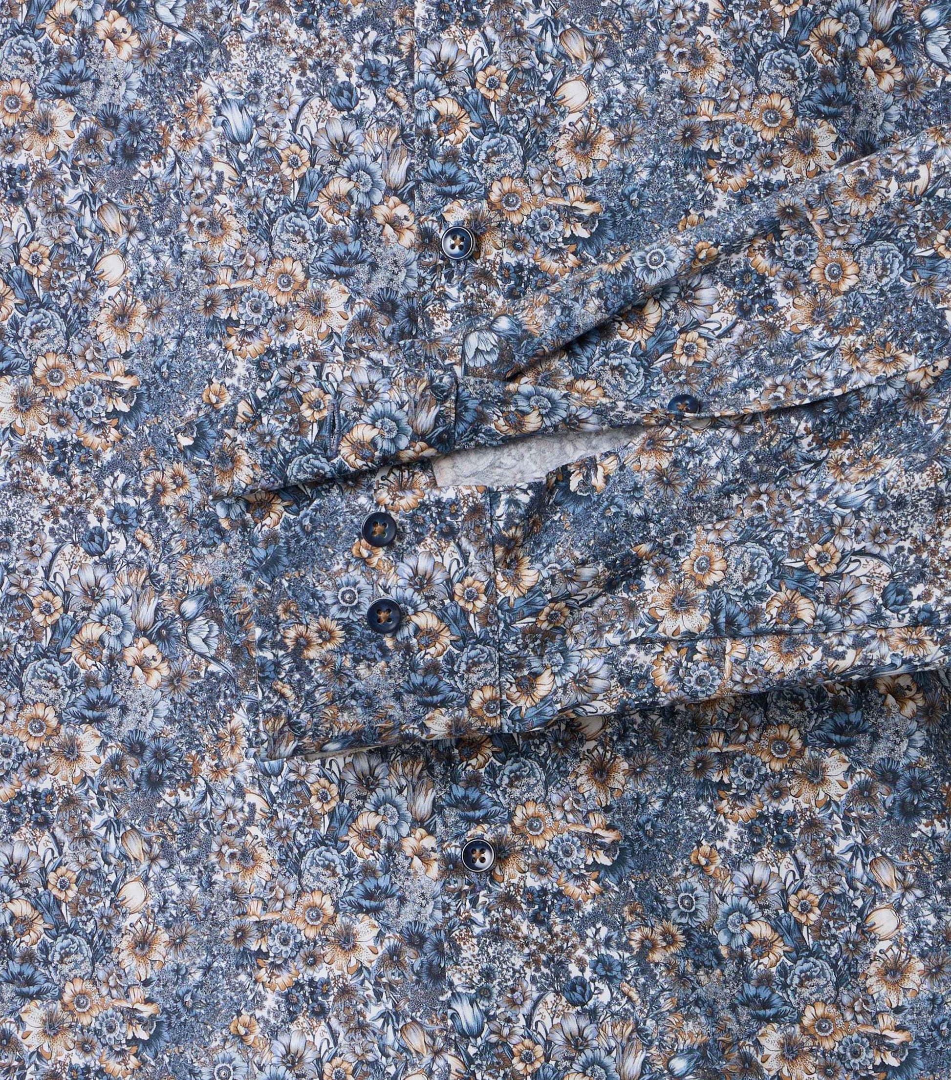 skjorta shirt venti casamoda modern fit regular fit fliers blommor aop print mönstrad skjorta kostym skjorta navy blue blå