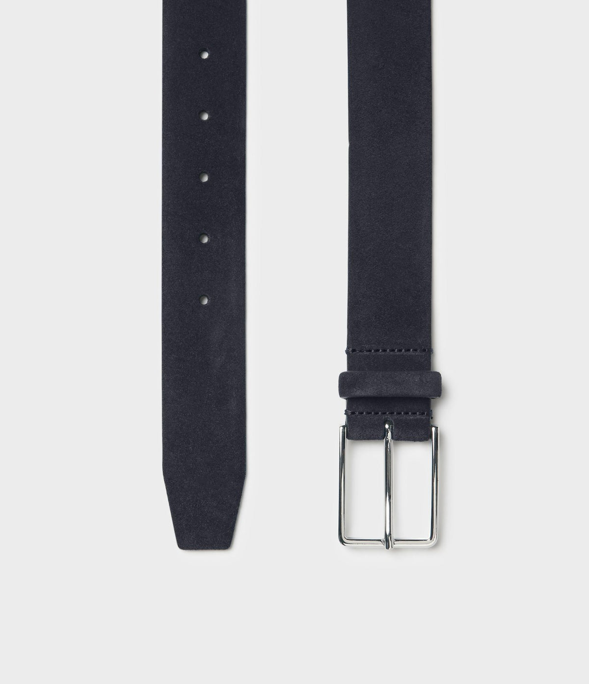 bälte skärp bos saddler mocka läder mocka bälte silver spänne navy blå blue 78859