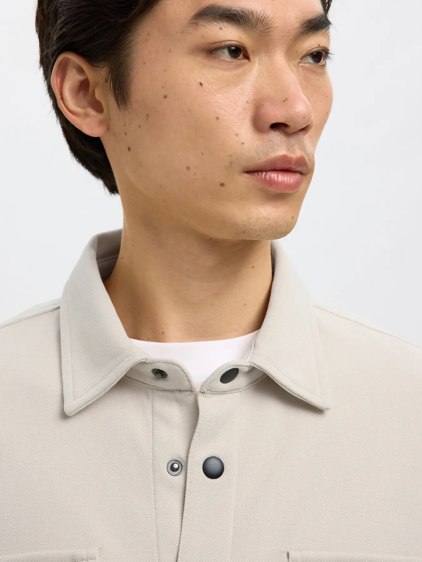 overshirt jackie sweat överskjorta selected homme oatmeal beige sand fri frakt stenungsund