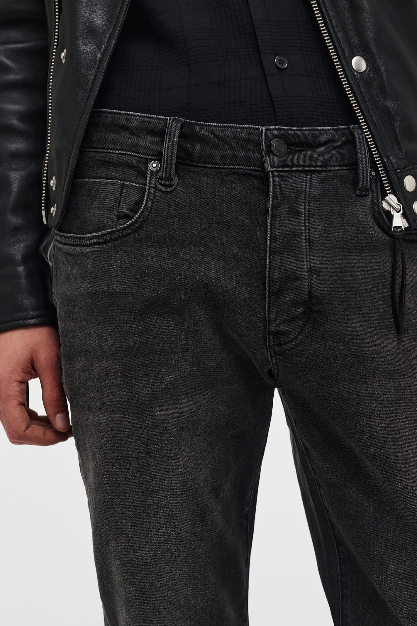 jeans denim neuw lou slim neuwdenim stretch moonshine grey black grå svart slim