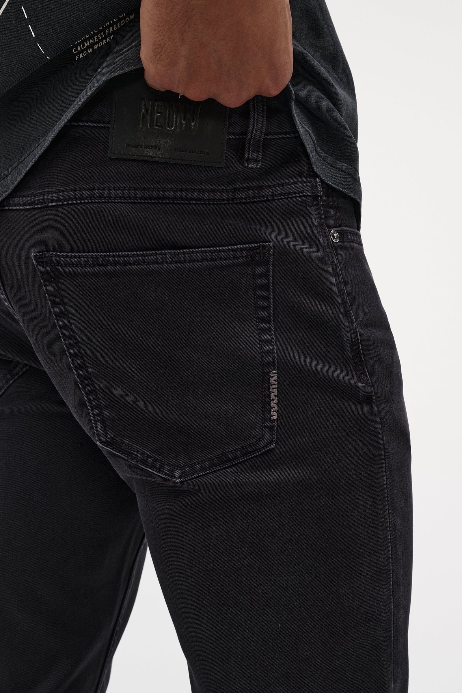jeans neuw denim lou straight raka jeans nero black svart stretch