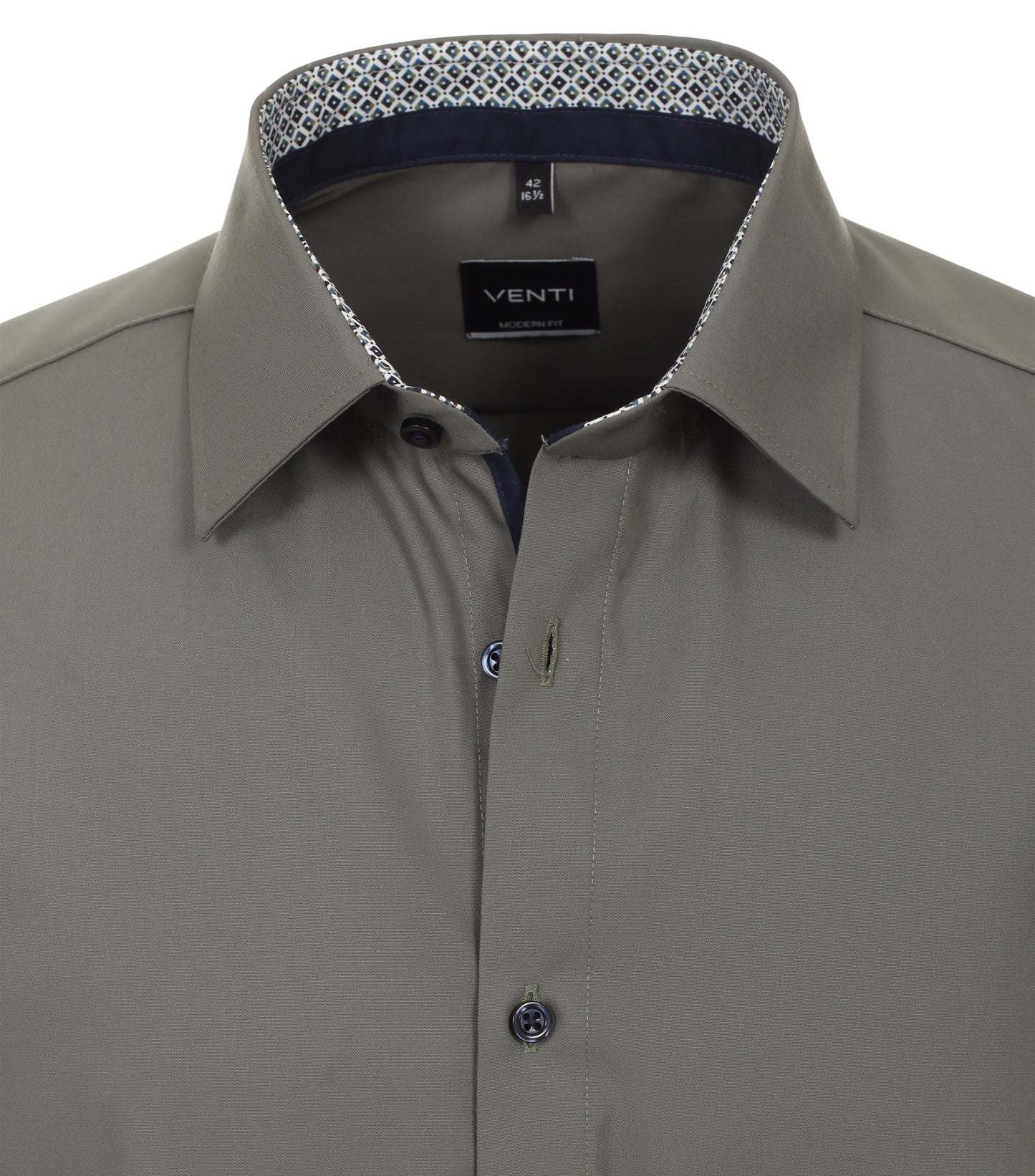 skjorta shirt venti modern fit contrast pattern green grön regular fit