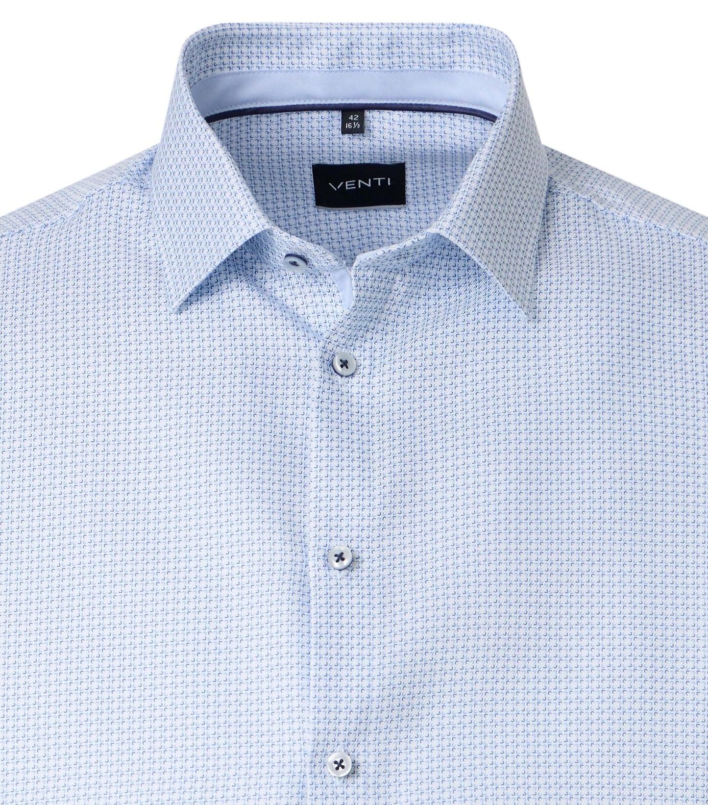 skjorta shirt venti modern fit regular fit micro print blå vit blue white kostymskjorta fri frakt stenungsund