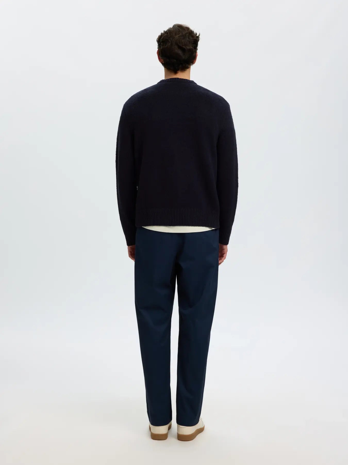 tröja selected homme alex knit crew neck sweater stickad navy blazer blue blå fri frakt stenungsund