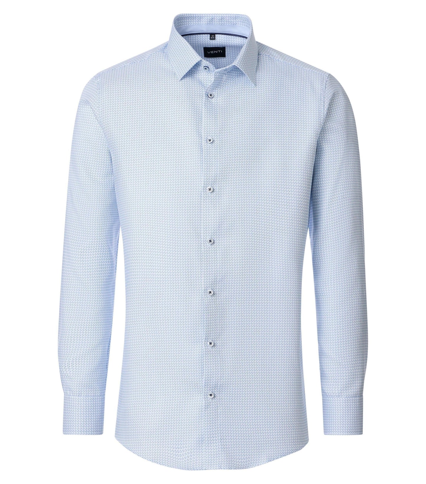 skjorta shirt venti modern fit regular fit micro print blå vit blue white kostymskjorta fri frakt stenungsund