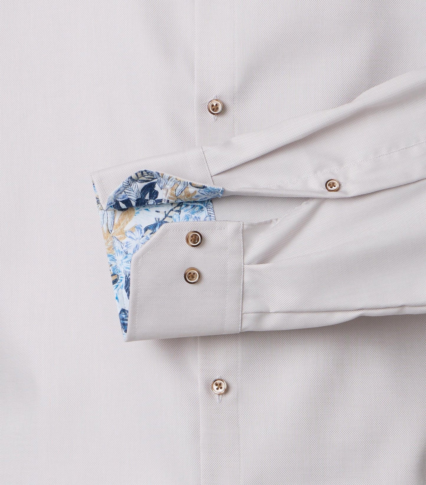 skjorta shirt venti casamoda modern fit regular fit beige sand contrast pattern kontrastmönster flowers blommor kostym skjorta