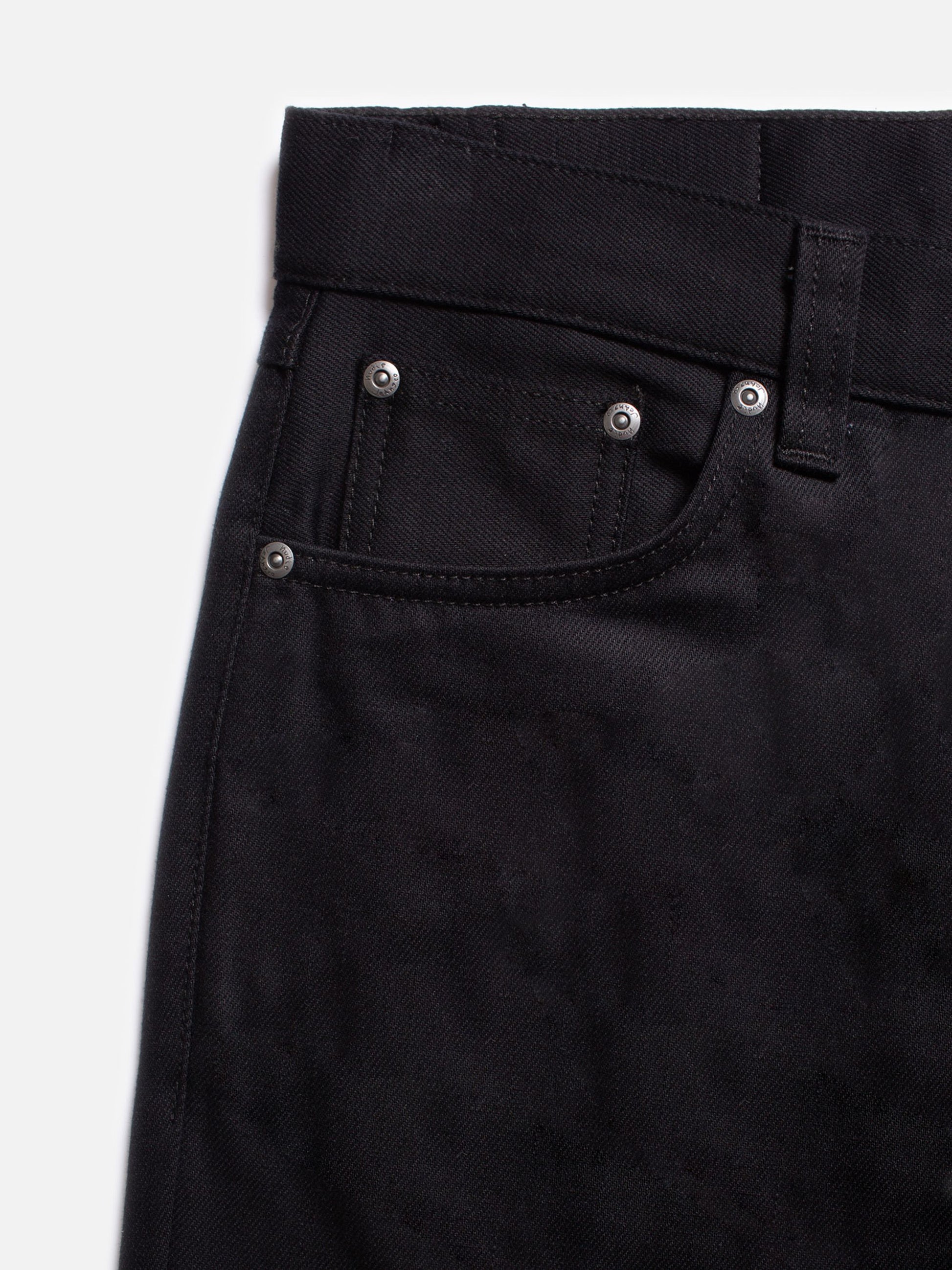 nudiejeans jeans nudie denim gritty jackson raka jeans regulat fit dry ever black svarta jeans svart