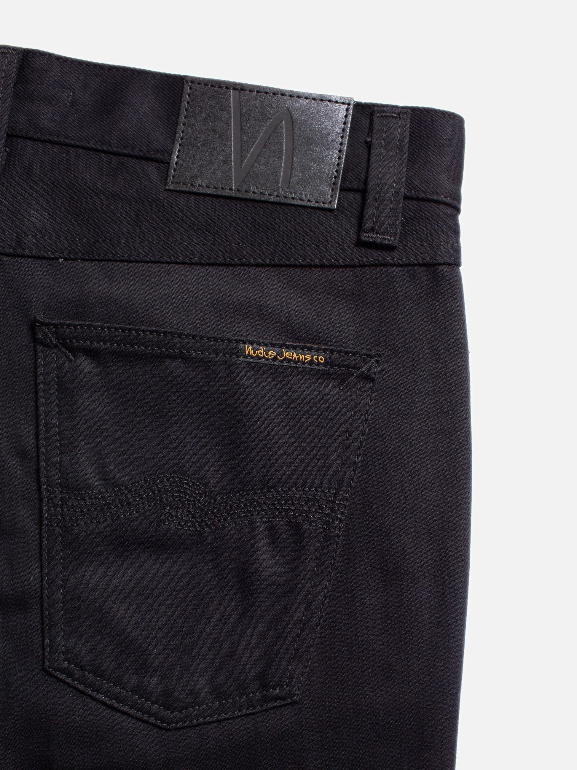 nudiejeans jeans nudie denim gritty jackson raka jeans regulat fit dry ever black svarta jeans svart