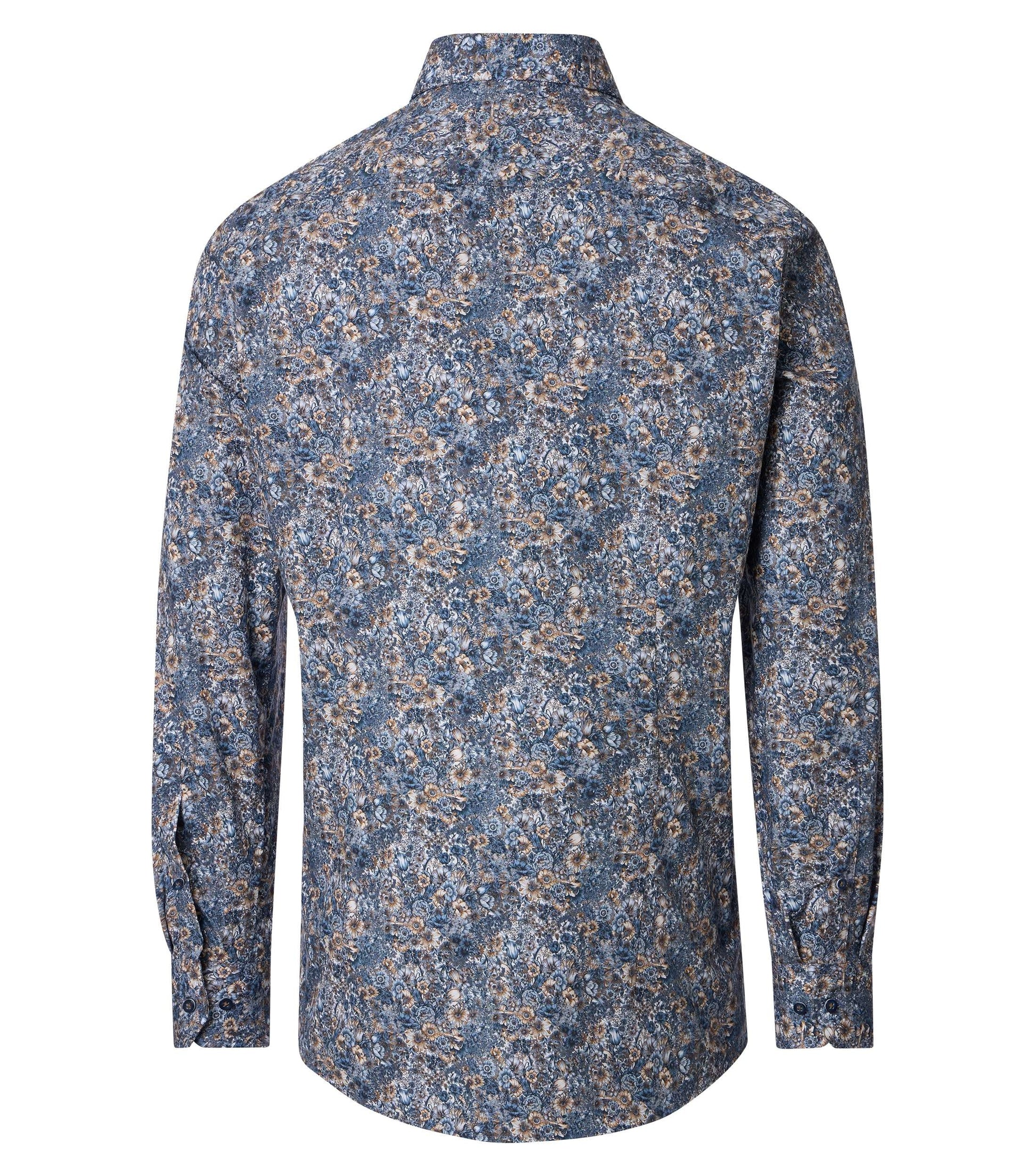 skjorta shirt venti casamoda modern fit regular fit fliers blommor aop print mönstrad skjorta kostym skjorta navy blue blå