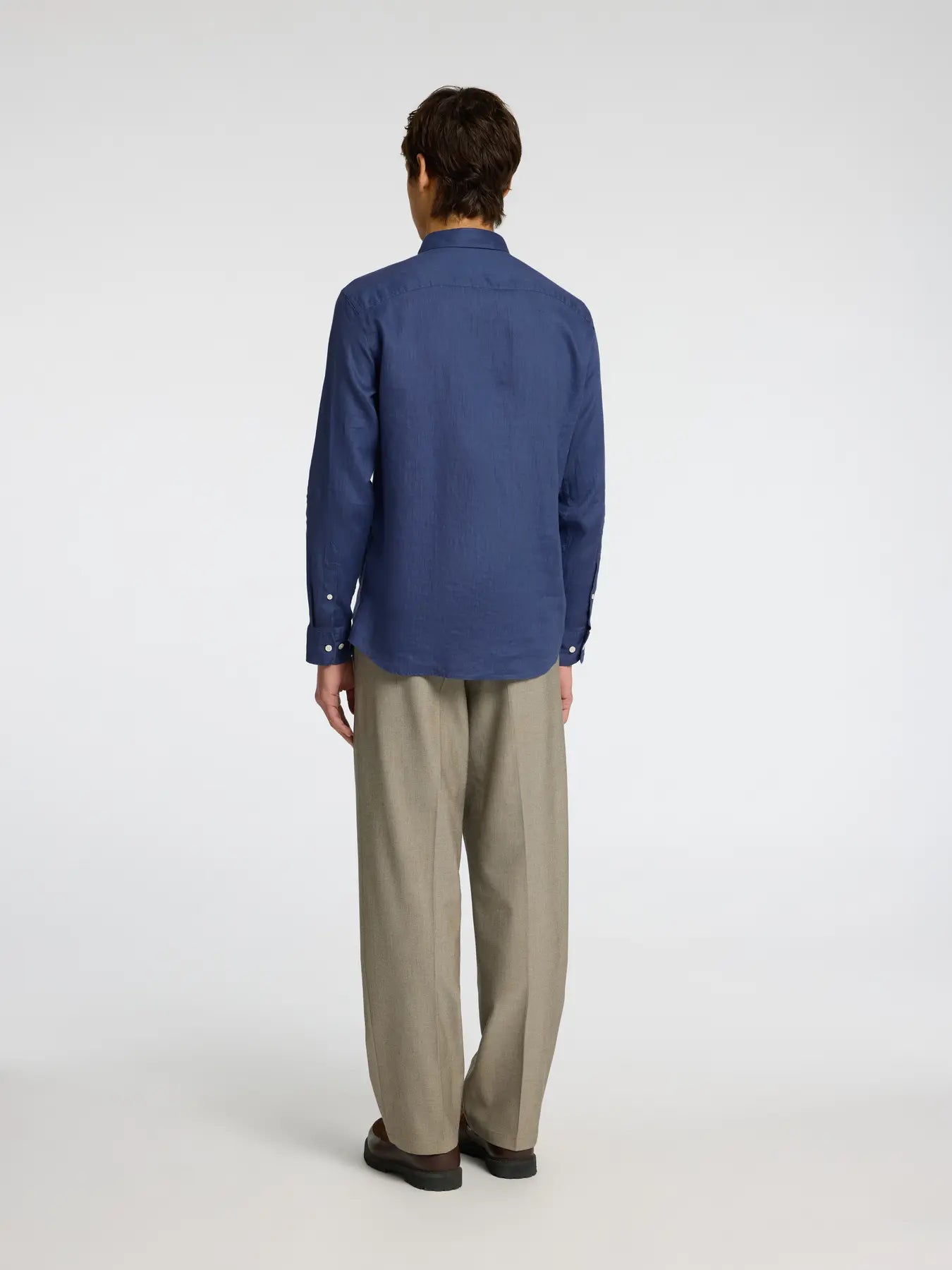 skjorta linne linen selected homme kylian linnes kjorta linen shirt sommar skjorta oceana blue blå