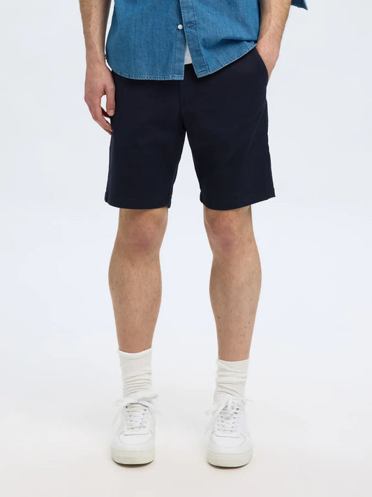 shorts selected homme miles flex shorts stretch chinos shorts dark sapphire navy blue blå