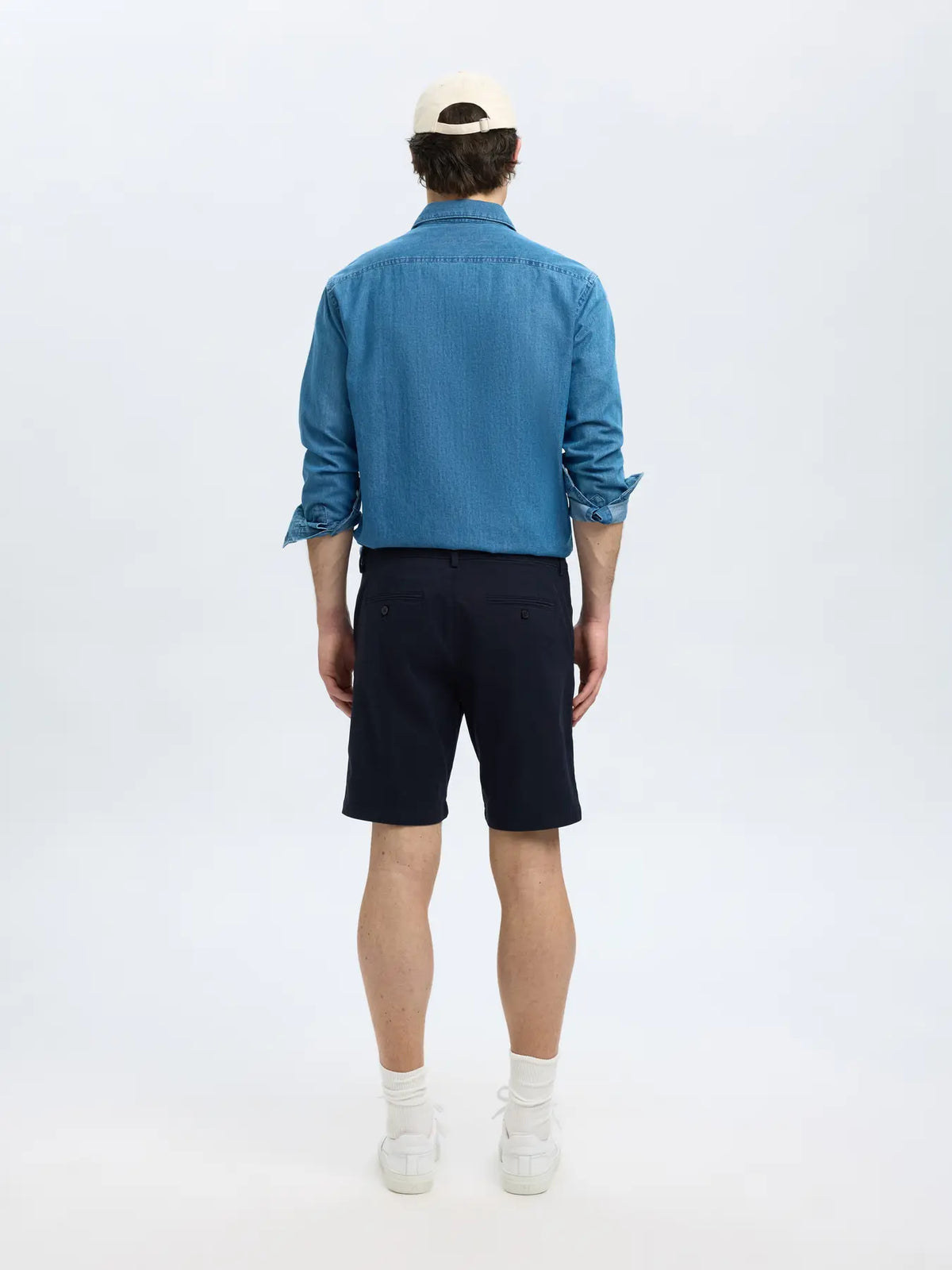 shorts selected homme miles flex shorts stretch chinos shorts dark sapphire navy blue blå